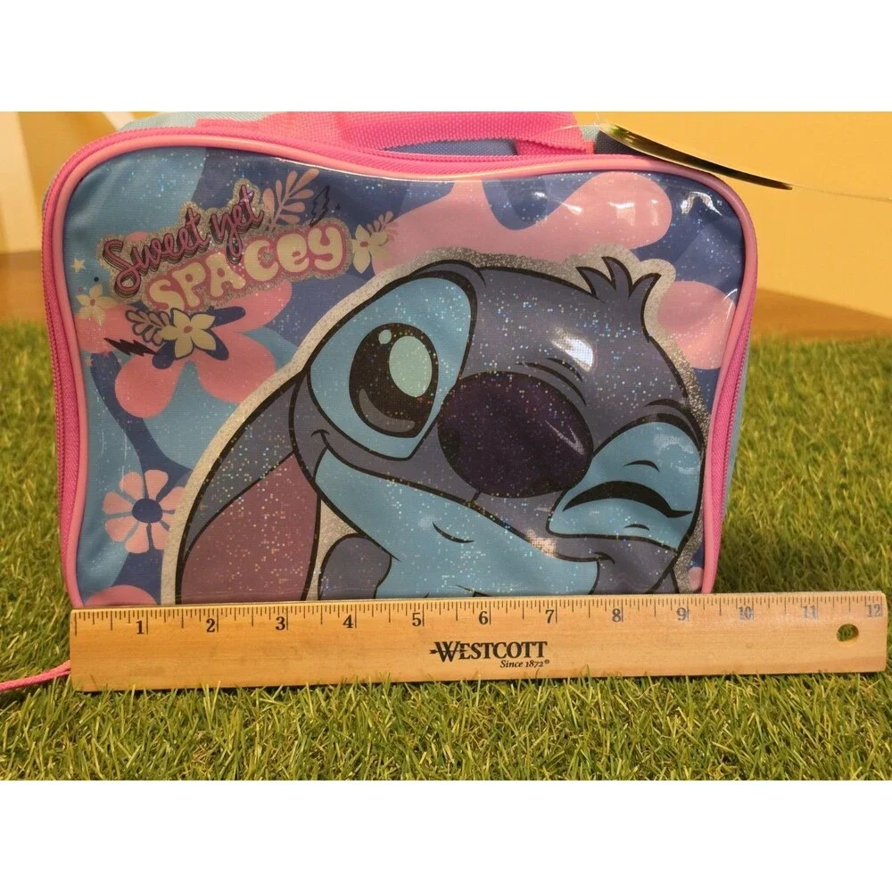 Disney STITCH Insulated Lunch Box Tote Blue & Pink BPA-Free Bag NWT 9.5